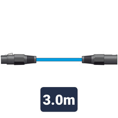 Chord 3m Professional High Quality Balanced 3Pin XLR Cable (Blue)