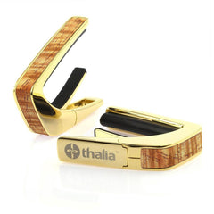 Thalia Gold Finish Capo With Aaa Hawaiian Koa Inlay