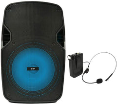 QTX PAL15 PORTABLE PA SYSTEM Bluetooth Speaker inc Headset Mic Zumba