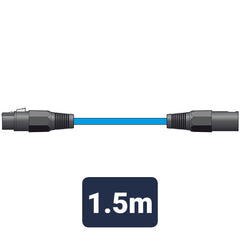 Chord 1.5m Professional High Quality Balanced 3Pin XLR Cable (Blue)