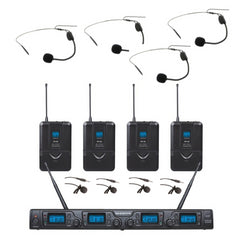 Zzip UHF 4ch Wireless Headset Microphone System Theatre School Drama