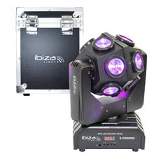 Ibiza Light E-Cosmos Rétro LED Effet d'éclairage DJ Tête mobile avec Flightcase Bundle