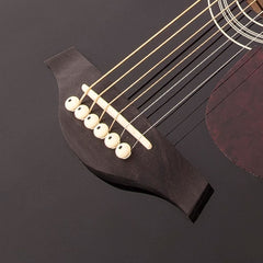 Vintage Folk Guitar- Solid Top- Black