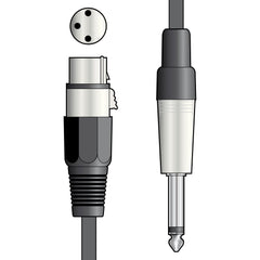 Câble micro QTX XLRF vers jack mono 1/4" (6 m)