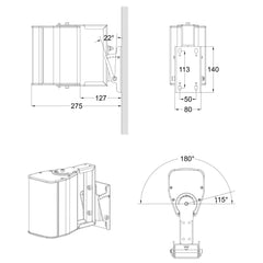 Audiophony iLINE23supw Wandhalterung für iLINE23-Säule – Weiß