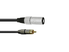 Câble adaptateur Omnitronic XLR(M)/Rca(M) 0,2M Bk