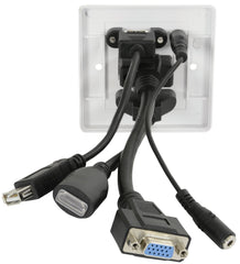 av:link Multimedia-Wandplatte mit HDMI-, VGA-, USB- und 3,5-mm-Audioanschlüssen