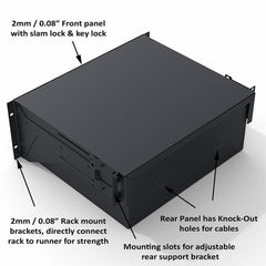 Tiroir rackable 2U de qualité tournée Penn Elcom (R2293/2UK)