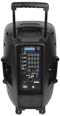 QTX MIXCAB-15 Enceinte de sonorisation portable sur batterie avec table de mixage + extension de haut-parleur XCAB