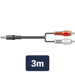 av:link fiche stéréo 3,5 mm vers 2 fiches RCA câble 3 m