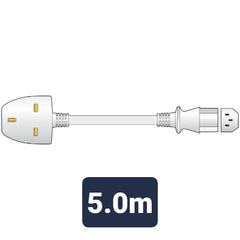 Mercury Power Lead UK Plug - IEC White 5.0m