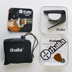 Thalia Black Chrome Finish Capo With Blue Abalone Inlay