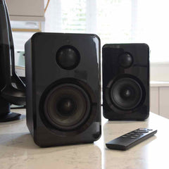 AV:Link Active Bluetooth Bookshelf Speakers HiFi Sound System Black