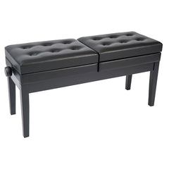 Kinsman Double Piano Bench - With Storage - Satin Black