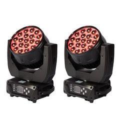 2x Thor PL-65 LED Wash Zoom Moving Head 19 x 15W Osram RGBW LED