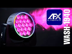 AFX Light WASH-1940-RGB Wash Zoom Moving Head With Ring Effect 19X 40W RGBW LED inc Flightcase