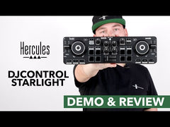 Hercules Starlight Serato DJ-Controller und Monitor, 32 Lautsprecher, Disco-Starterpaket