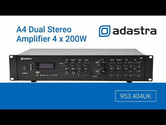 Adastra A4 double amplificateur de sonorisation stéréo 4 x 200 W USB FM Tuner amplificateur de système de sonorisation